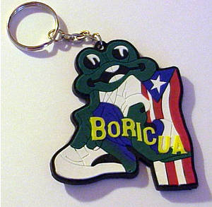 Coqui with Puerto Rican Flag Keychain Puerto Rico